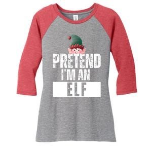 Pretend IM An Elf Funny Christmas Women's Tri-Blend 3/4-Sleeve Raglan Shirt