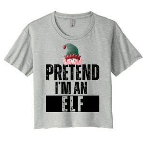 Pretend IM An Elf Funny Christmas Women's Crop Top Tee