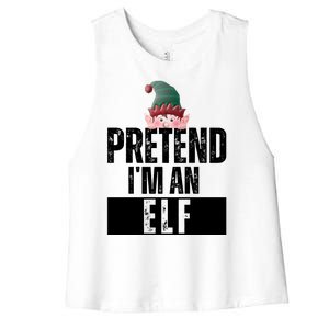 Pretend IM An Elf Funny Christmas Women's Racerback Cropped Tank