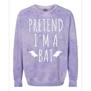 Pretend IM A Bat Lazy Easy Last Minute Halloween Costume Colorblast Crewneck Sweatshirt