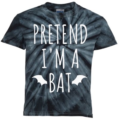 Pretend IM A Bat Lazy Easy Last Minute Halloween Costume Kids Tie-Dye T-Shirt