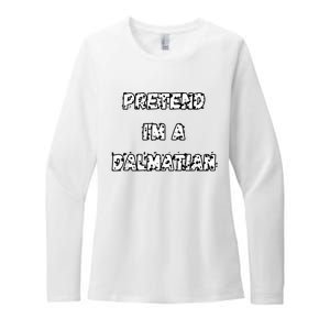 Pretend IM A Dalmatian Dog Funny Lazy Easy Dog Costume Womens CVC Long Sleeve Shirt