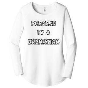 Pretend IM A Dalmatian Dog Funny Lazy Easy Dog Costume Women's Perfect Tri Tunic Long Sleeve Shirt