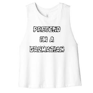 Pretend IM A Dalmatian Dog Funny Lazy Easy Dog Costume Women's Racerback Cropped Tank