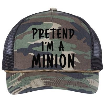 Pretend IM A Minion Costume Party Funny Halloween Minion Retro Rope Trucker Hat Cap