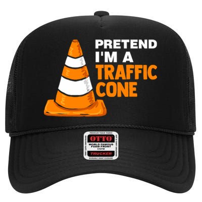 Pretend Im A Traffic Cone Costume High Crown Mesh Back Trucker Hat