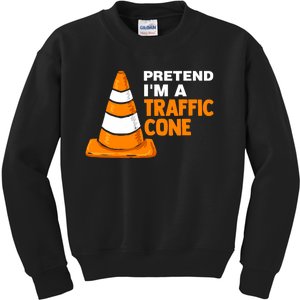 Pretend Im A Traffic Cone Costume Kids Sweatshirt