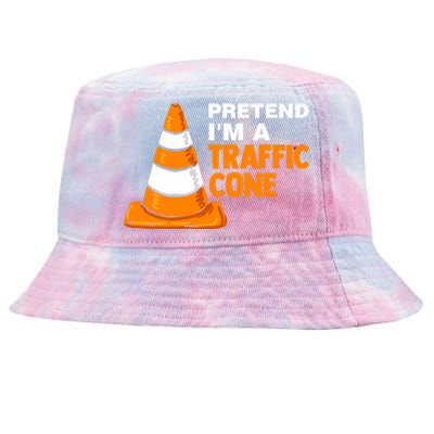 Pretend Im A Traffic Cone Costume Tie-Dyed Bucket Hat