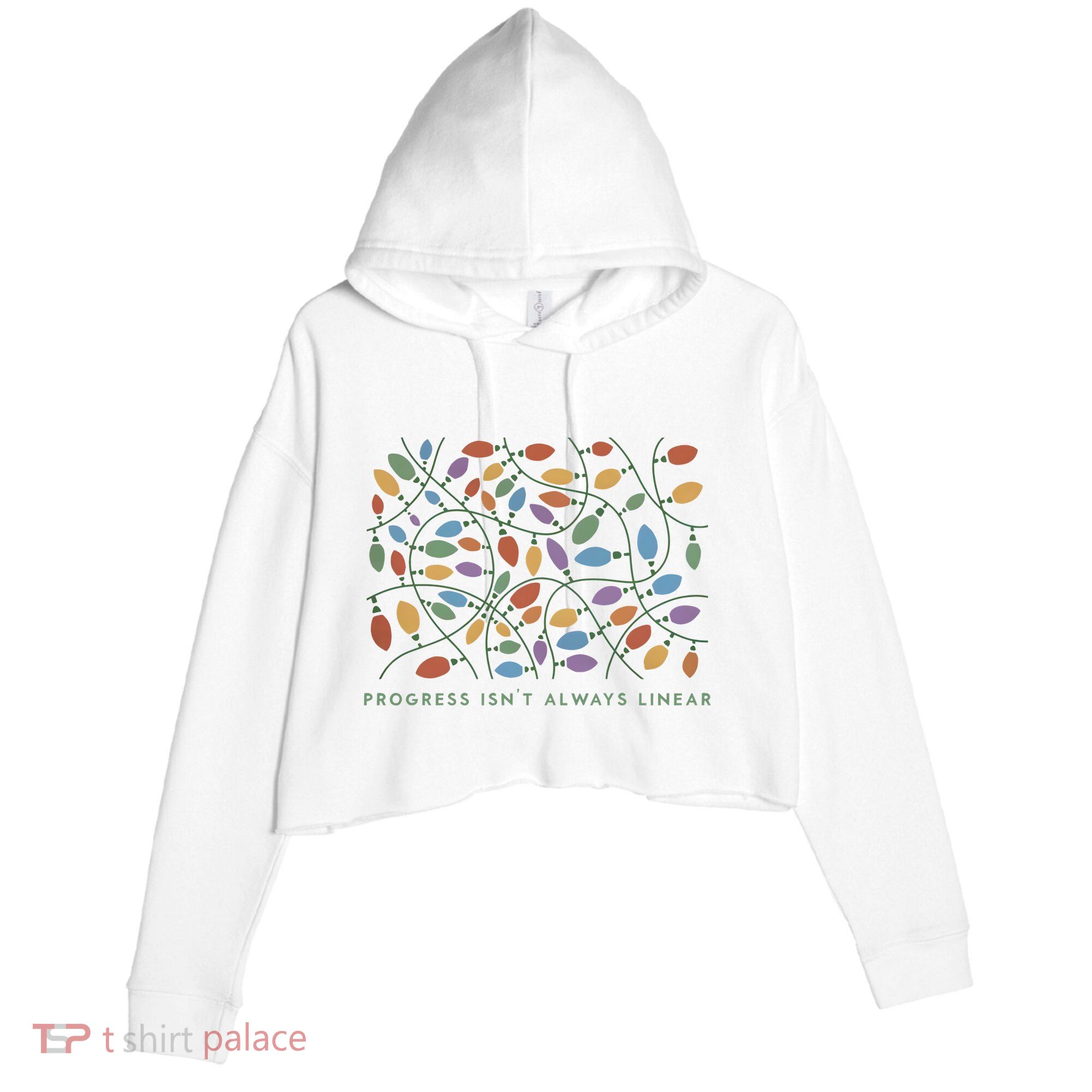 Progress IsnT Always Linear Special Education Teacher Crop Fleece Hoodie