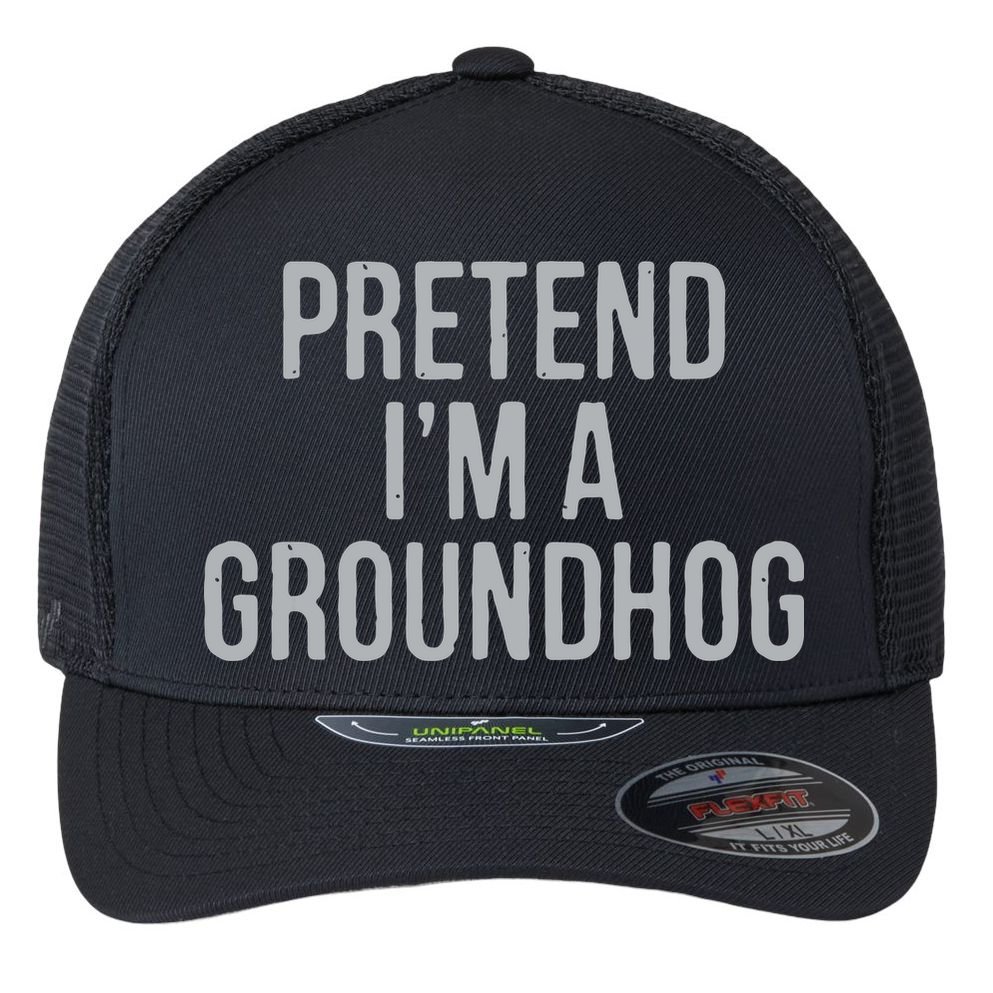 Pretend Im A Groundhog Lazy Halloween Costume Flexfit Unipanel Trucker Cap