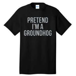 Pretend Im A Groundhog Lazy Halloween Costume Tall T-Shirt