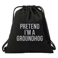 Pretend Im A Groundhog Lazy Halloween Costume Drawstring Bag