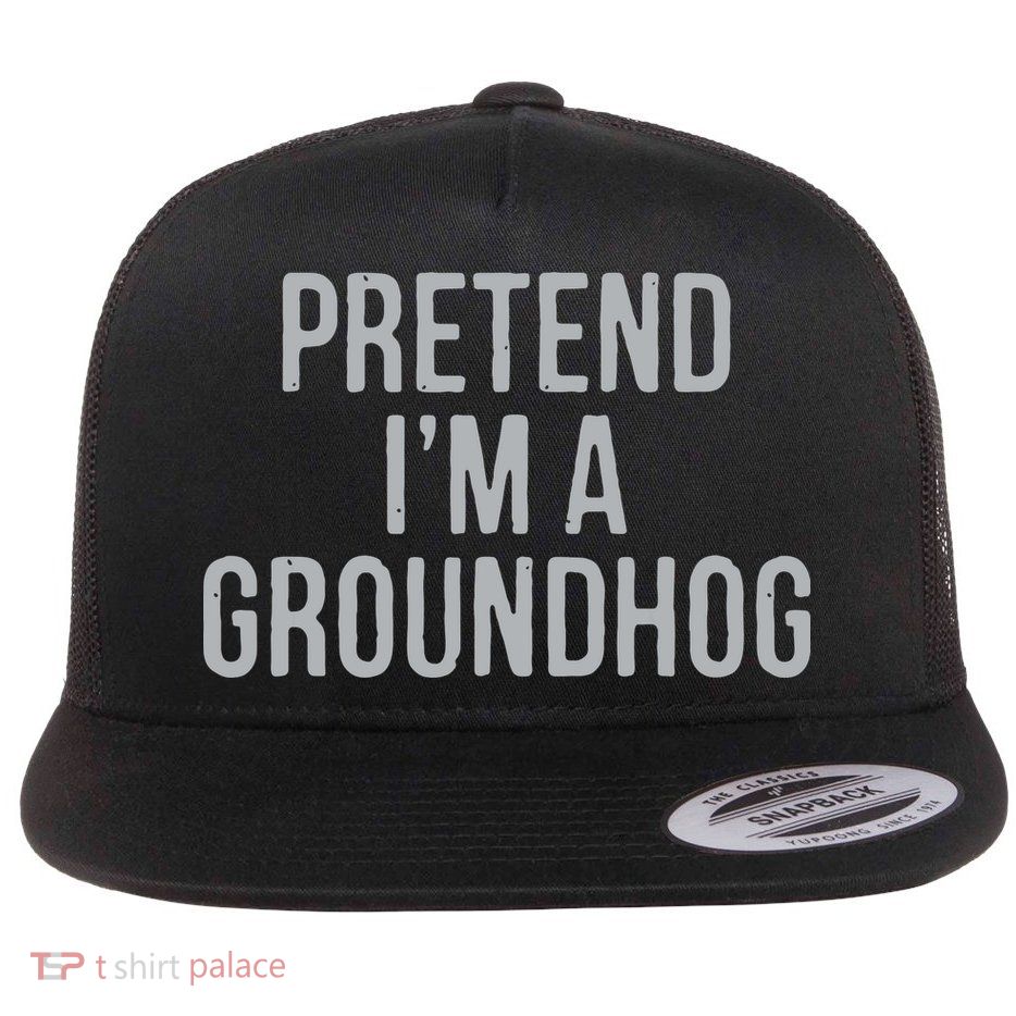 Pretend Im A Groundhog Lazy Halloween Costume Flatbill Hat