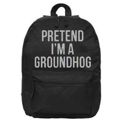 Pretend Im A Groundhog Lazy Halloween Costume 16 in Basic Backpack