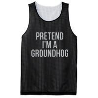 Pretend Im A Groundhog Lazy Halloween Costume Mesh Reversible Basketball Jersey Tank