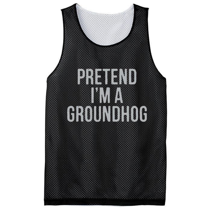 Pretend Im A Groundhog Lazy Halloween Costume Mesh Reversible Basketball Jersey Tank