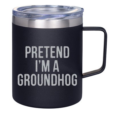 Pretend Im A Groundhog Lazy Halloween Costume 12oz Stainless Steel Coffee Mug