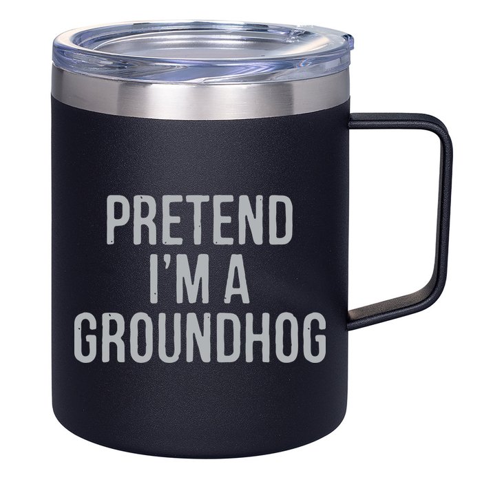 Pretend Im A Groundhog Lazy Halloween Costume 12oz Stainless Steel Coffee Mug