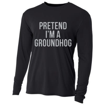 Pretend Im A Groundhog Lazy Halloween Costume Cooling Performance Long Sleeve Crew