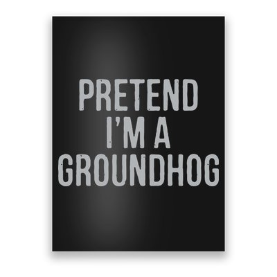 Pretend Im A Groundhog Lazy Halloween Costume Poster