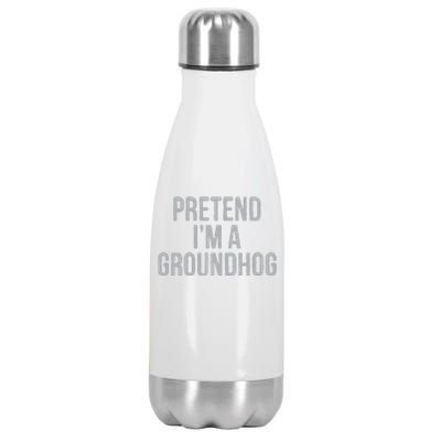 Pretend Im A Groundhog Lazy Halloween Costume Stainless Steel Insulated Water Bottle