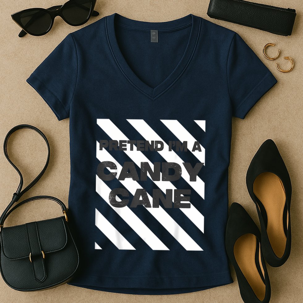 Pretend Im A Candy Cane Adult Women Costume Women's V-Neck T-Shirt