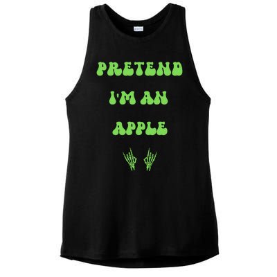 Pretend IM An Apple Halloween Costume Wavy Text Gift Ladies PosiCharge Tri-Blend Wicking Tank