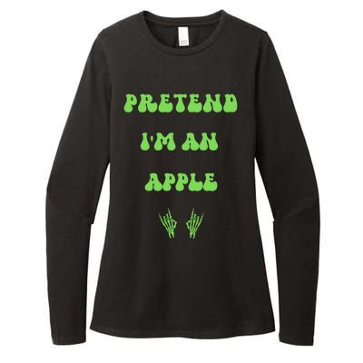 Pretend IM An Apple Halloween Costume Wavy Text Gift Womens CVC Long Sleeve Shirt