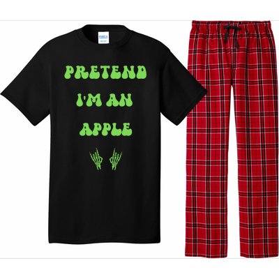 Pretend IM An Apple Halloween Costume Wavy Text Gift Pajama Set