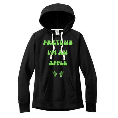 Pretend IM An Apple Halloween Costume Wavy Text Gift Women's Fleece Hoodie