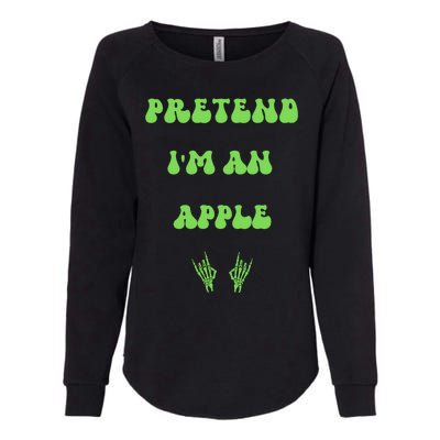 Pretend IM An Apple Halloween Costume Wavy Text Gift Womens California Wash Sweatshirt