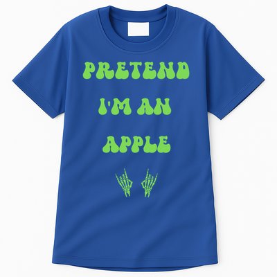 Pretend IM An Apple Halloween Costume Wavy Text Gift Tall T-Shirt