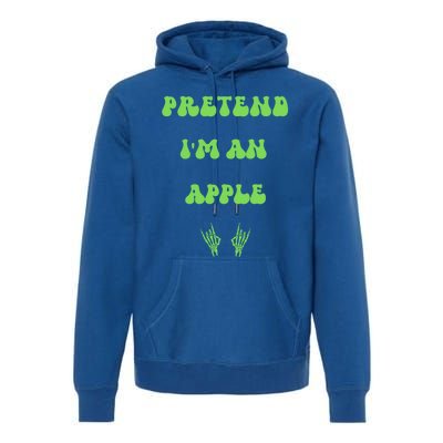 Pretend IM An Apple Halloween Costume Wavy Text Gift Premium Hoodie