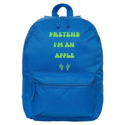 Pretend IM An Apple Halloween Costume Wavy Text Gift 16 in Basic Backpack