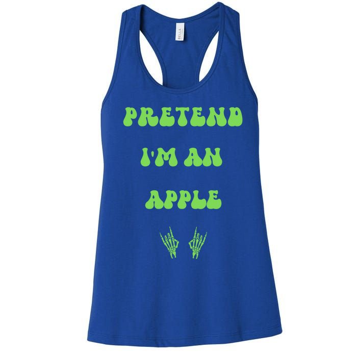 Pretend IM An Apple Halloween Costume Wavy Text Gift Women's Racerback Tank