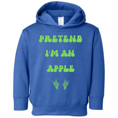 Pretend IM An Apple Halloween Costume Wavy Text Gift Toddler Hoodie