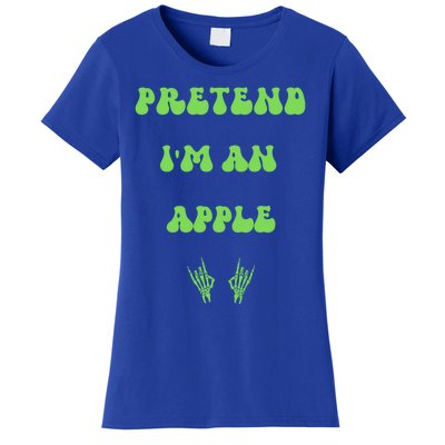 Pretend IM An Apple Halloween Costume Wavy Text Gift Women's T-Shirt