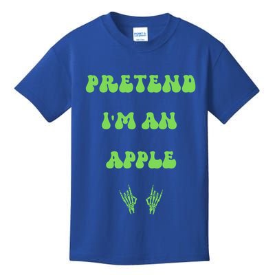 Pretend IM An Apple Halloween Costume Wavy Text Gift Kids T-Shirt