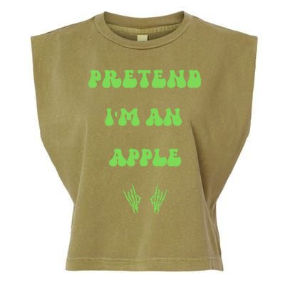 Pretend IM An Apple Halloween Costume Wavy Text Gift Garment-Dyed Women's Muscle Tee