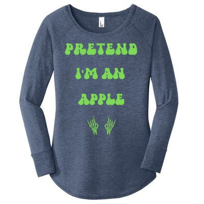 Pretend IM An Apple Halloween Costume Wavy Text Gift Women's Perfect Tri Tunic Long Sleeve Shirt