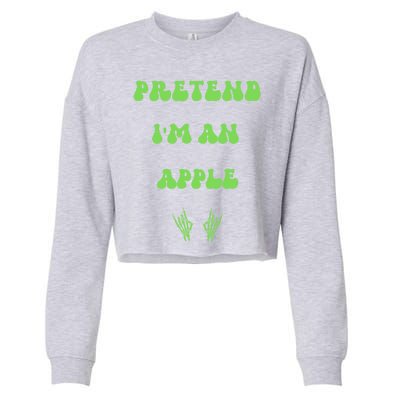 Pretend IM An Apple Halloween Costume Wavy Text Gift Cropped Pullover Crew