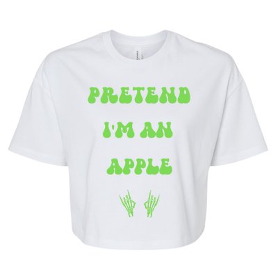 Pretend IM An Apple Halloween Costume Wavy Text Gift Bella+Canvas Jersey Crop Tee