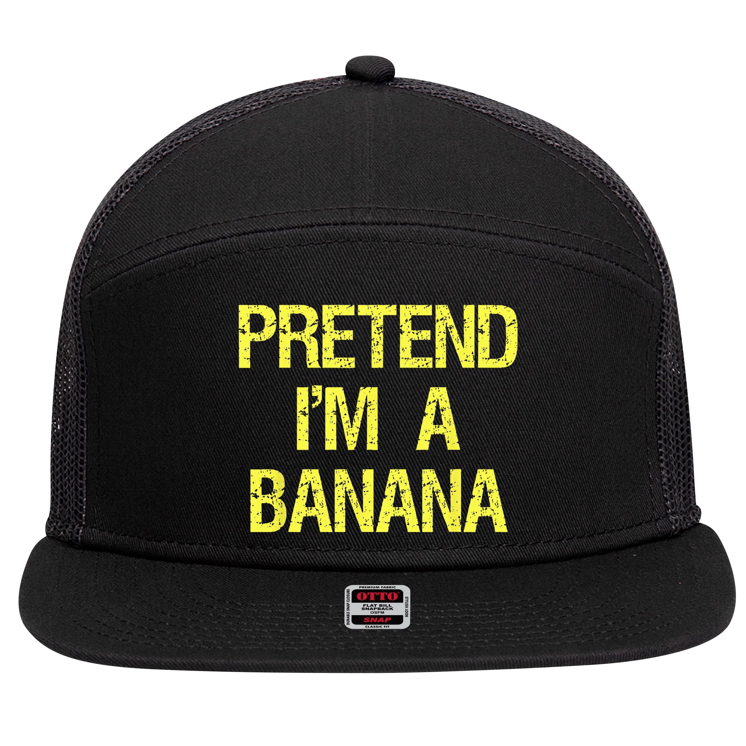 Pretend Im A Banana Funny Lazy Halloween Costume Outfit 7 Panel Mesh Trucker Snapback Hat