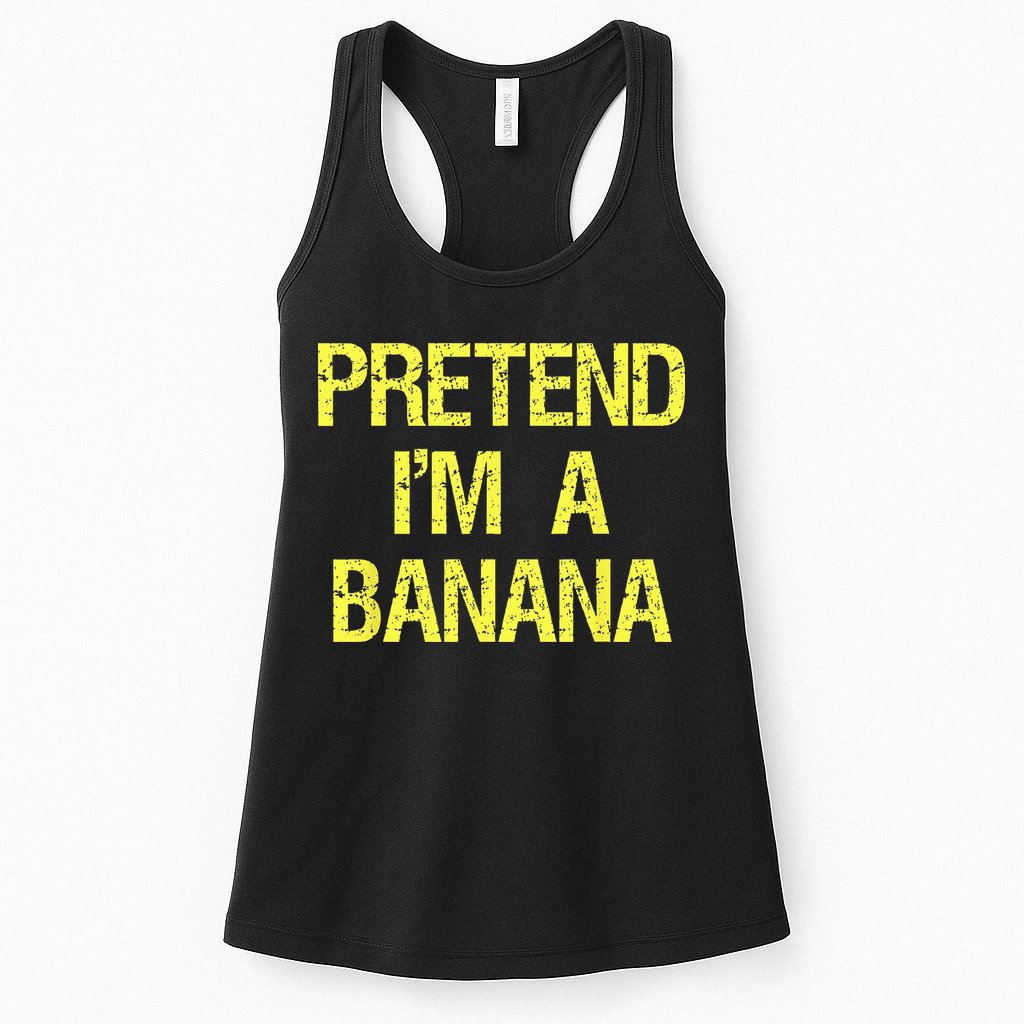Pretend Im A Banana Funny Lazy Halloween Costume Outfit Womens Tank Top
