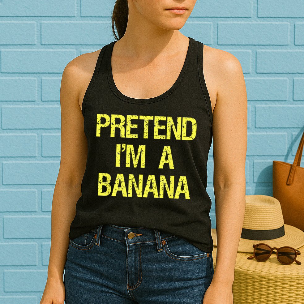 Pretend Im A Banana Funny Lazy Halloween Costume Outfit Womens Tank Top