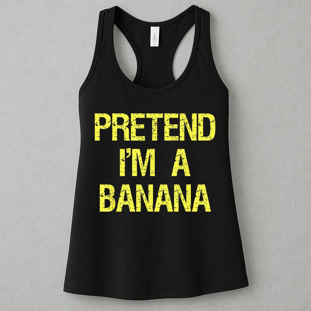 Pretend Im A Banana Funny Lazy Halloween Costume Outfit Womens Tank Top