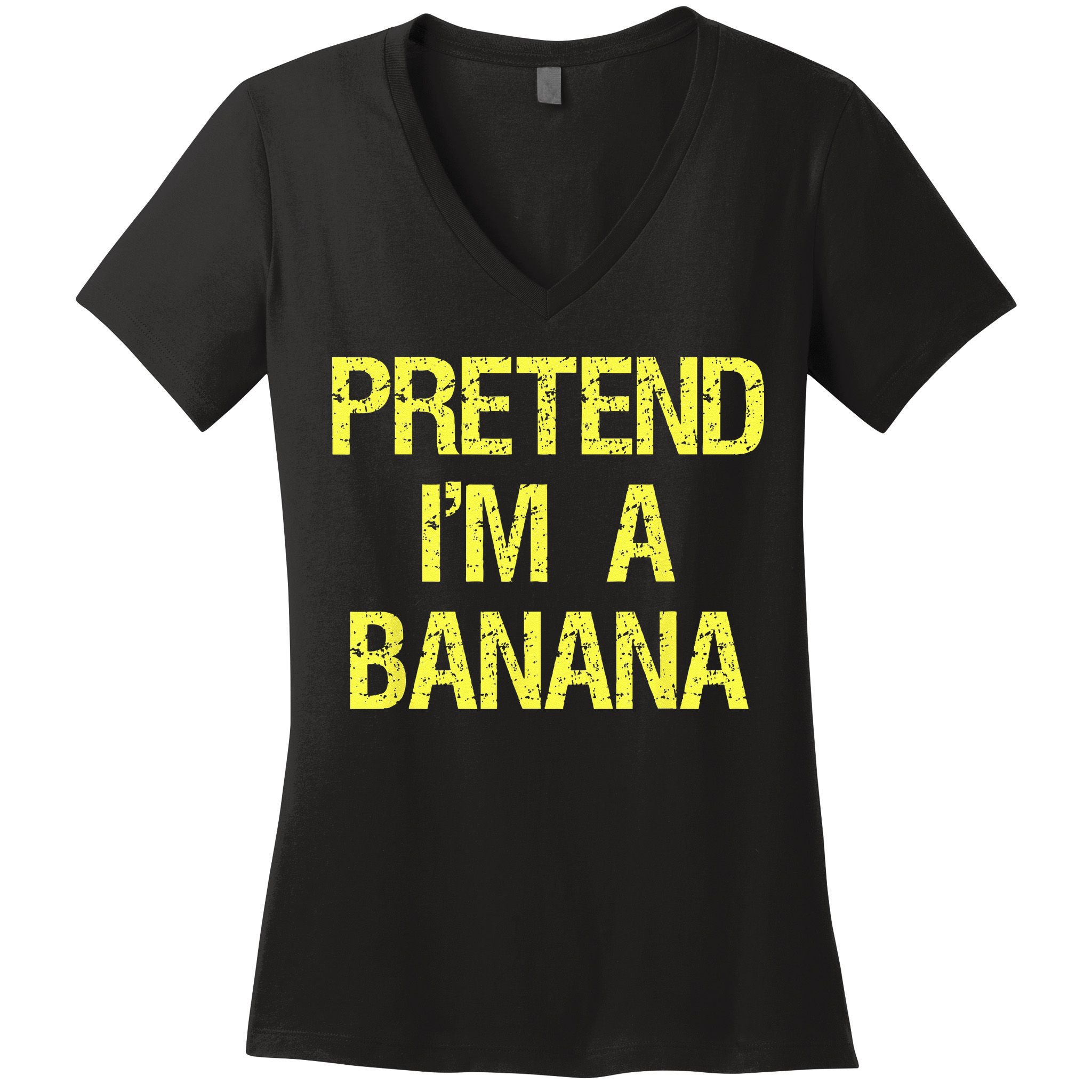 Pretend Im A Banana Funny Lazy Halloween Costume Outfit Women's V-Neck T-Shirt