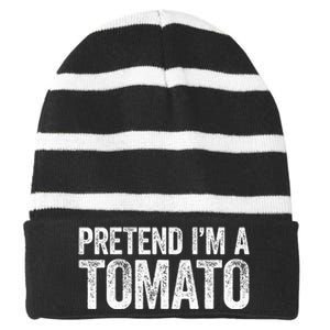 Pretend IM A Tomato Matching Costume Striped Beanie with Solid Band