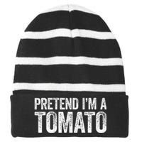 Pretend IM A Tomato Matching Costume Striped Beanie with Solid Band