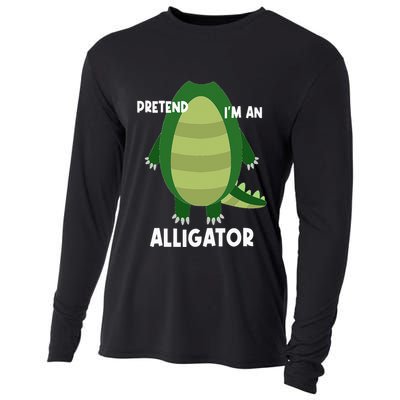 Pretend IM An Alligator Funny Lazy Halloween Costume Cooling Performance Long Sleeve Crew
